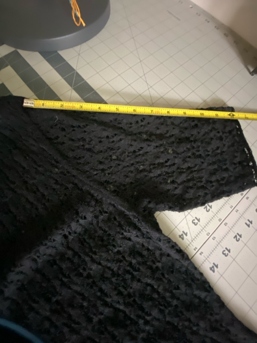Eileen Fisher M Black Lacy Light Weight Wool Lacey Cardigan Elbow Length Sleeves - Picture 10 of 14